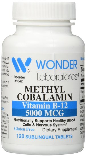 Methylcobalamin B12 Sublingual Vitamin B-12 5000mcg - 120 Tablets
