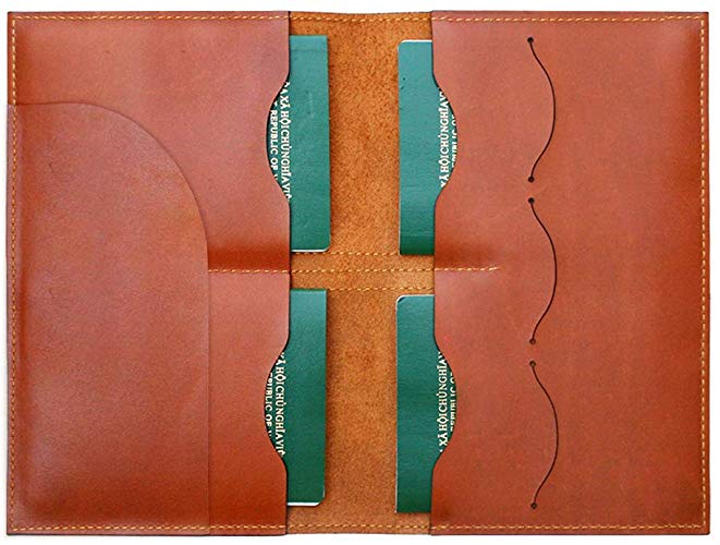 Handmade Curious Family Passport Holder - Leather Travel Multiple Passports Wallet