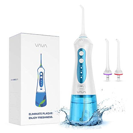 VAVA Cordless Water Dental Flosser, Portable and Rechargeable Professional Oral Irrigator, IPX7 Waterproof, 3 Modes for Braces and Teeth Whitening, Travel and Home Use