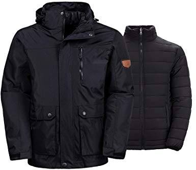 Wantdo Men's 3-in-1 Ski Jacket Interchange Snow Coat Waterproof Removable Liner
