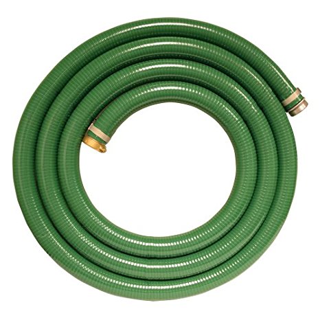 Apache 98128035 2" x 15' PVC Style G (Green) Suction Hose  with Aluminum Pin Lug Fittings