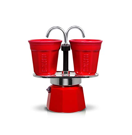 Bialetti Set Mini Express with 2 Espresso Cups, Aluminium, Red, 30 x 20 x 15 cm