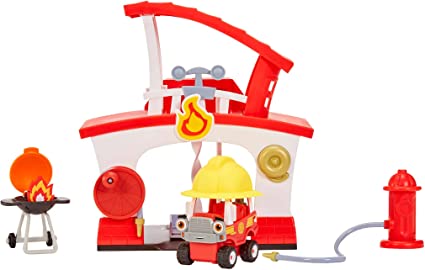 Little Tikes Let’s Go Cozy Coupe Fire Station Playset with Fire Truck Mini Push and Play Vehicle for Tabletop or Floor Push Play Car Fun for Toddlers, Boys, Girls 3  Years