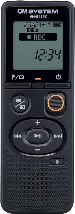 OM SYSTEM Olympus VN-541PC Digital Voice Recorder with one-Touch Recording, Noise-Cancellation Function, 4GB Memory, Four Scenes Recording, Includes a Micro-USB Cable.