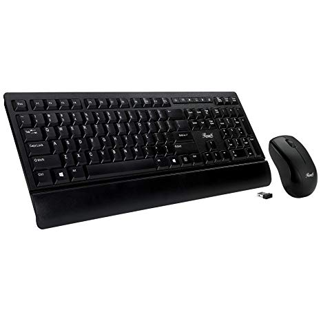 Rosewill Wireless Office Keyboard Mouse Combo, Long Battery Life, Slim Sleek Ergonomic and Comfortable - RKM-1000