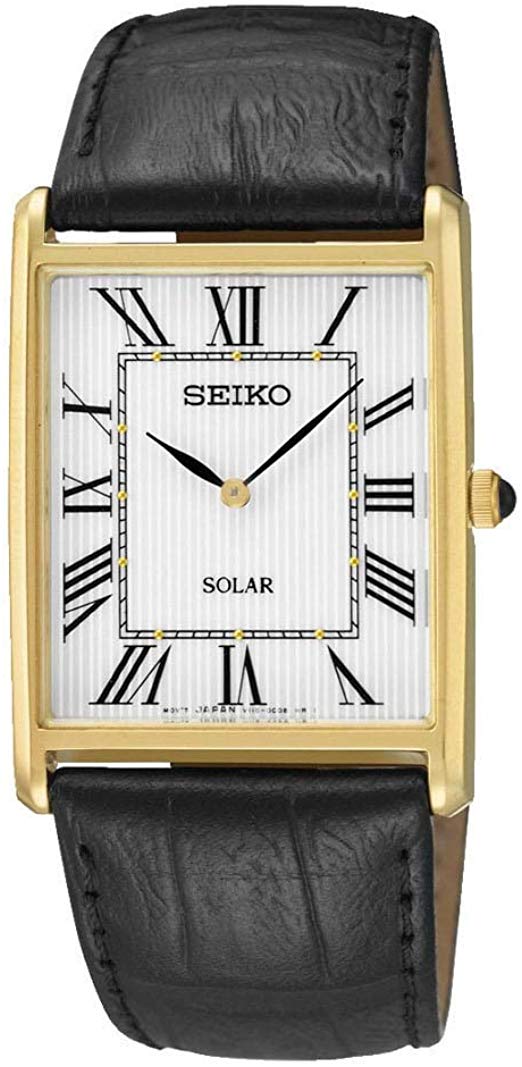 Seiko Men's Analogue Classic Solar Powered Watch with Leather Strap SUP880P1