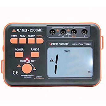 VICTOR VC60B  Digital Insulation Resistance Tester Megohm Meter DC250/500/1000V AC750V Orange with Black