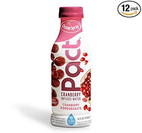 Ocean Spray Pact Cranberry Pomegranate Infused Water, 16 Ounce Bottle (Pack of 12)