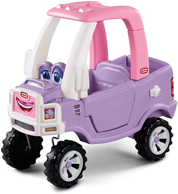 Little Tikes Princess Cozy Truck - Foot to Floor Ride On for Kids with Real Working Horn, Drop-Down Tailgate and Fuel Cap - Ages 18 Months to 5 Years