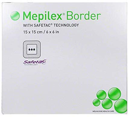Mepilex Border Self-Adherent Foam Dressing 6" x 6" - Box of 5