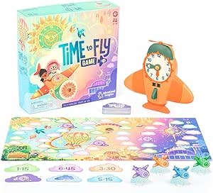 Educational Insights Time to Fly Game - Telling Time Game, Learning Time Clock for Kids, Board Games for Kids Ages 4