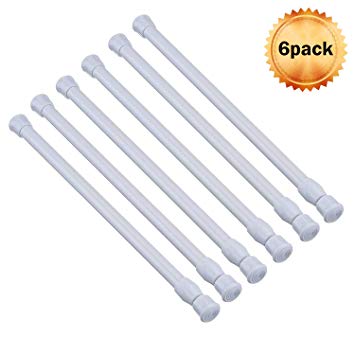 AIZESI 6PCS Tension Rods,23.5 to 43 Spring Curtain Rods Window Rods for Kitchen Window Bathroom (60-110CM)