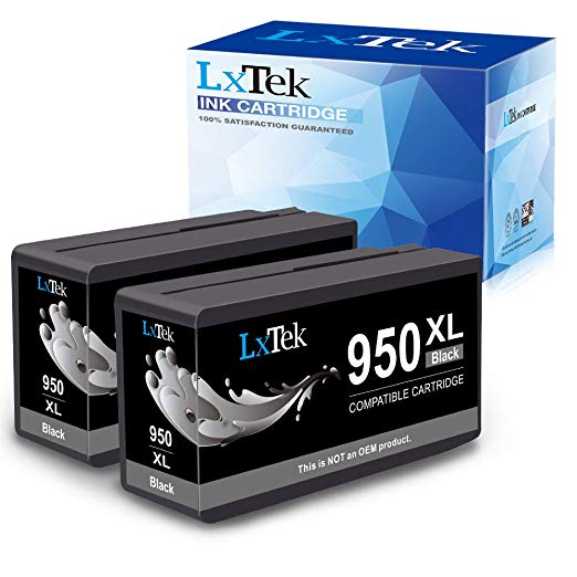 LxTek Compatible Ink Cartridge Replacement for HP 950 950XL to use with OfficeJet PRO 8610 8600 8620 276dw 8630 251dw 8100 8615 8625 8640 8660 271dw Printer, High Yield, with Smart Chip, 2 Black