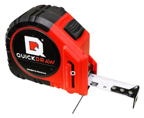 NEW QUICKDRAW PRO Self Marking 25' Foot Tape Measure - 1st Measuring Tape with a Built in Pencil - Contractor Grade Steel Tape - Power Locking Tape Ruler
