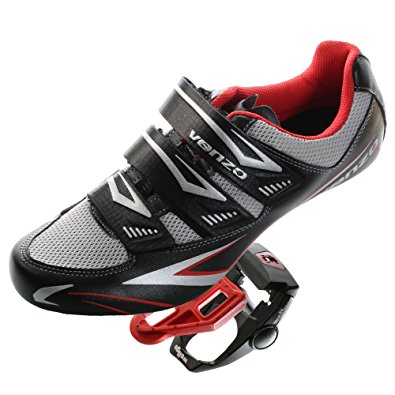 Venzo Road Bike For Shimano SPD SL Look Cycling Bicycle Shoes & Pedals Black