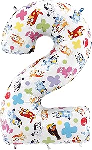 Toyland® 26 Inch Bluey & Bingo Number Foil Balloon - Kids Party Balloons - Number 1-5 Available
