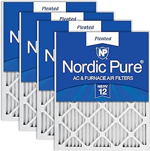 Nordic Pure 16x25x1 (15 1/2 x 24 1/2 x 3/4) Pleated MERV 12 Air Filters 4 Pack