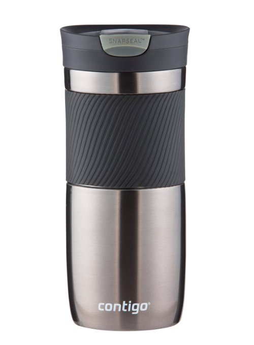 Contigo SnapSeal Vacuum-Insulated Stainless Steel Travel Mug, 16-Ounce, Gunmetal