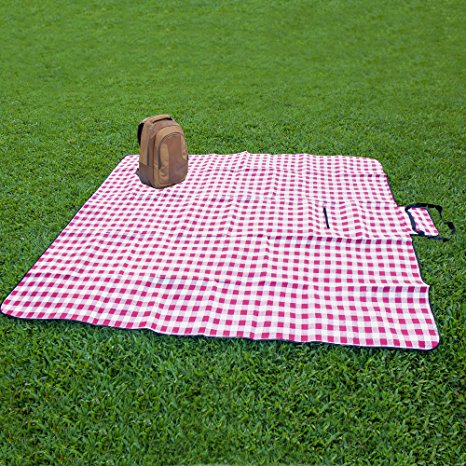 Extra Large Picnic & Outdoor Blanket with Waterproof Backing 80" x 90"