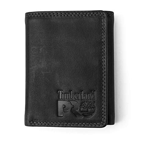 Timberland PRO Men's RFID Leather Trifold Wallet with ID Window