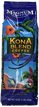 Magnum Exotics Kona Blend Coffee, Whole Bean, 16 Ounce