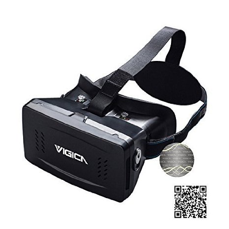 VIGICA Virtual Reality VR Headset DIY 3D Video Glasses Movie Game Glasses Adjustable Strap with Magnet Controller for 35-6 inch iPhone 6 plus Samsung Android Smartphone VR-1