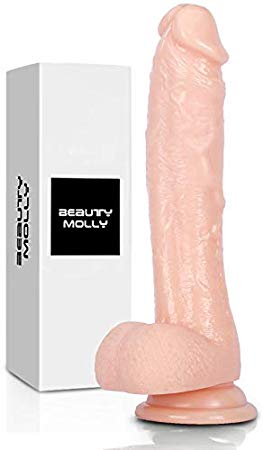 Beauty Molly Superior 8 Inch Flesh Color Realistic Dildo With Suction Cup Anal Adult Sex Toys, 11.8 Ounce