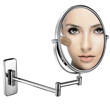 GuRun Wall Mount Makeup Mirror with 10x Magnification 8-Inch Double Sided Vanity Mirror,Chrome M1406(8in,10x)