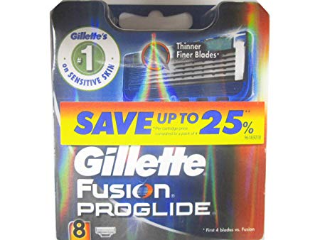 Gillette 50101-1 Fusion Proglide Mens Refill Cartridge Blades - 8 Count