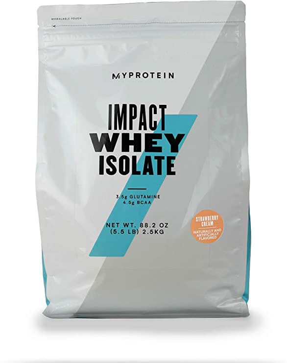 Myprotein® Impact Whey Isolate Protein Powder, Strawberry Cream, 5.5 Lb (100 Servings)