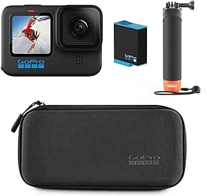 GoPro HERO10 Black Bundle - Includes HERO10 Black Camera, The Handler (Floating Hand Grip), Rechargeable Battery, and Carrying Case