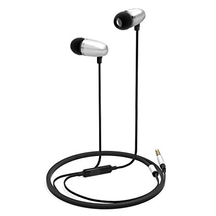 AUKEY Headphones, In-Ear Earphones with High Definition Tangle Free & Noise Isolating, for iPhone, Samsung Galaxy, MP3 Players and Other Devices with 3.5 mm Audio Output