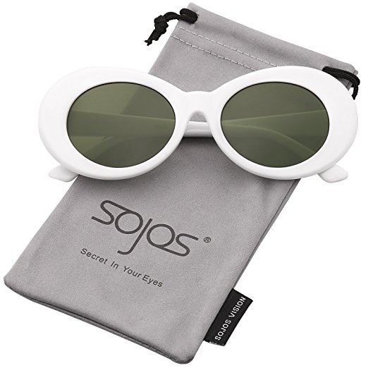 SojoS Clout Goggles Oval Mod Retro Vintage Kurt Cobain Inspired Sunglasses Round Lens SJ2039