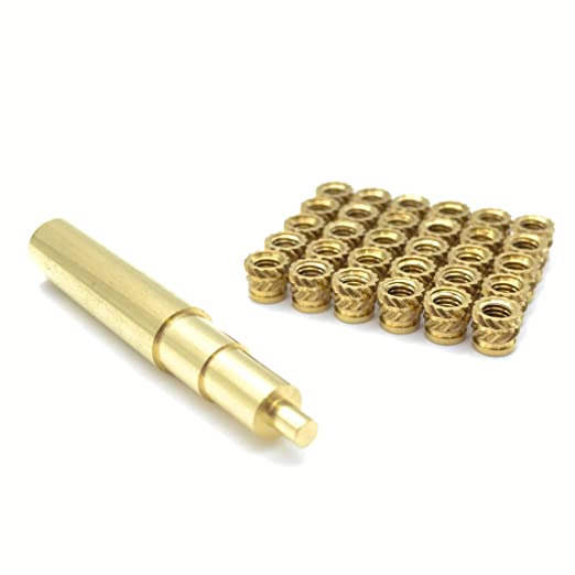 Heat Set Insert Tip for M3 with Qty 30 M3 Inserts Compatible with Hakko FX-888D and Weller SP40NUS Irons