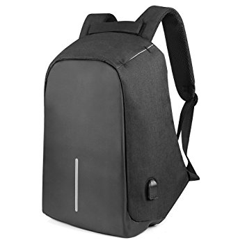 Anti Theft Laptop Backpack,ONSON Collage Backpack with USB Charging Port,Water Resistant Backpack for Men&Women,Fits 15.6 Inch and below Laptop/Notebook(Black)