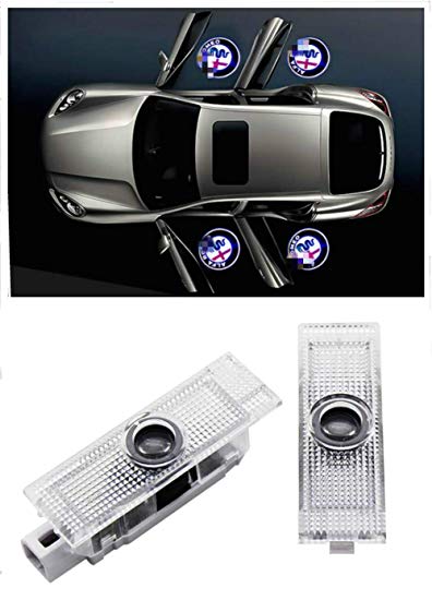 WFB Car Door LED Logo HD Projector Easy Installation Shadow Lights for Alfa Romeo 2Pcs