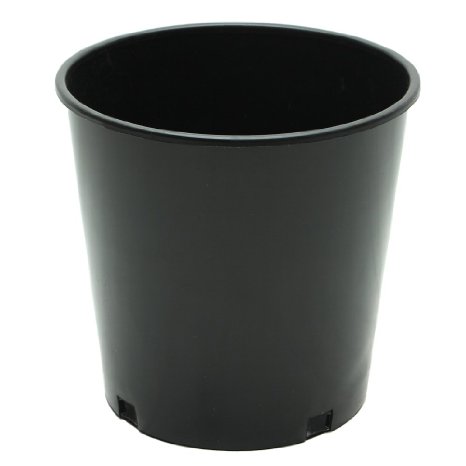 Grow Pro 5 Pack 2 Gallon Premium Black Plastic Nursery Plant Container Garden Planter Pots