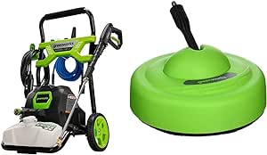 Greenworks 2000 Max PSI @ 1.2 GPM (13 Amp) Electric Pressure Washer GPW2003   Greenworks Surface Cleaner Universal Pressure Washer Attachment 30012