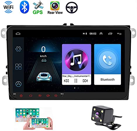 Car Stereo Double Din Android 8.1 Head Unit in Dash for VW Jetta Polo Tiguan Skoda Octavia Golf Touran Passat 9" Touch Screen Car Radio Support GPS Navigation Bluetooth WiFi FM USB  Rear View Camera