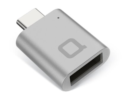 Worlds Smallest USB-C to USB-A Full Aluminum Mini Adapter Designed in Germany for new Macbook - Space Grey
