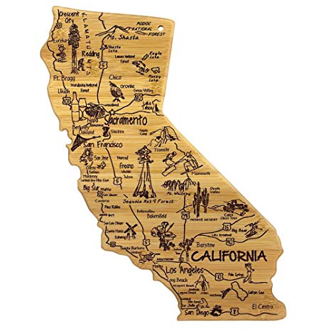 Totally Bamboo California State Destination Bamboo Serving and Cutting Board