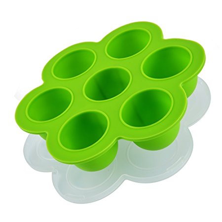Lakatay Silicone Egg Bites Molds With Lid For Instant Pot Accessories 5 6 8 qt Pressure Cooker Reusable Storage Container-Green