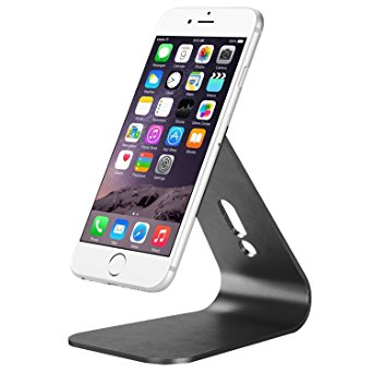 Universal Tablet Phone stand, KBTEL Aluminum Phone Display Stand Cell Phone Docking Station with Powerful Suction Nano Paste for Desk (Black)