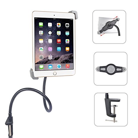 ieGeek Upgraded Tablet Stand iPad Holder, 360° Rotating Gooseneck Holder Flexible Adjustable Hands-free Bolt Clamp Stand Universal Clip-On Bed Lazy Mount for iPad Mini/2/3/4/5/Air/Pro, 7"-11" Tablet