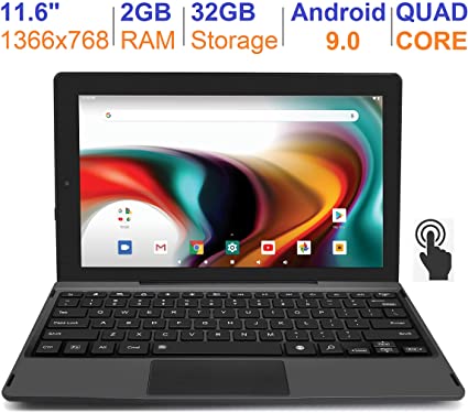 RCA 11 Delta Pro 11.6 Inch Quad-Core 2GB RAM 32GB Storage IPS 1366 x 768 Touchscreen WiFi Bluetooth with Detachable Keyboard Android 9.0 Tablet (11.6", Charcoal)