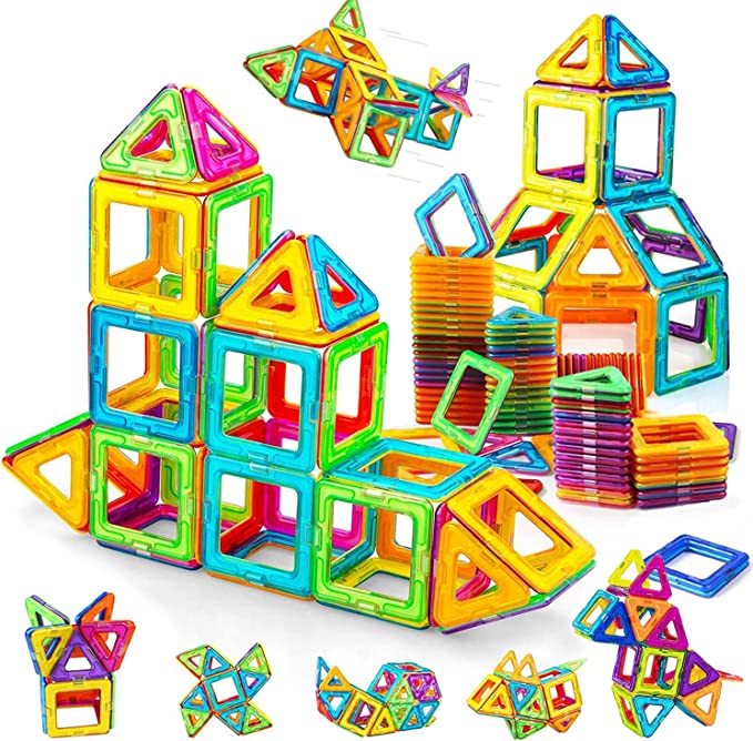 Magnetic Building Blocks Magnetic Tiles for Kids, Educational Construction Toys, Early Education Childhood Gifts, 64 Pcs Magnetic Toys for 3 4 5 6 7 8 Year Old Girls and Boys