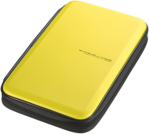 SANWA (Japan Brand) 56 Capacity CD Case, Portable DVD/VCD Storage, EVA Protective Blu-ray Wallet, Binder, Holder, Booklet for Car, Home, Office, Travel (Yellow)