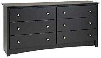 Prepac BDC-6330-K Sonoma 6 Drawer Dresser, Black