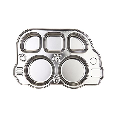 Innobaby Din Din Smart Stainless Divided Platter, Stainless Steel Divided Plate for Babies, Toddlers and Kids. BPA free.