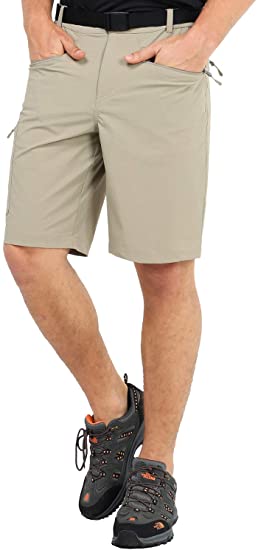 MIER Men's Stretch Tactical Shorts Lightweight Outdoor Cargo Shorts with 5 Zipper Pockets, Quick Dry and Water Resistant